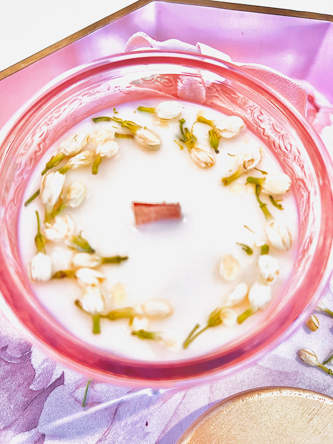 Pink glass large collectible decorative candle